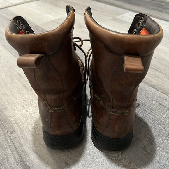 VTG Polo Sport Ralph Lauren Brown Leather Ranger Cookie Boots Strap/Buckle Tall main image 6